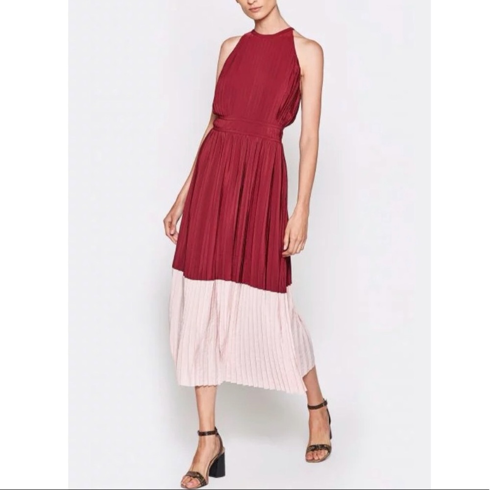 Joie Aleanna Colorblock Pleated Dress